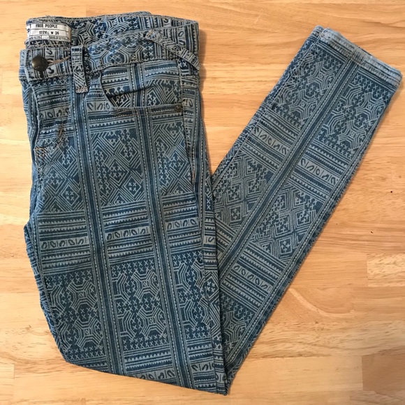 Free People Isla Printed Skinny Jeans (Size 26) - Picture 5 of 5